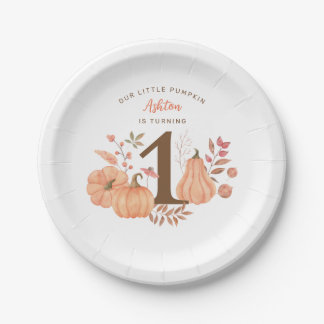 Our Little Pumpkin Fall First Birthday Paper Plates