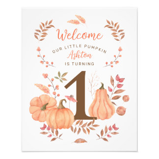 Our Little Pumpkin Fall First Birthday Photo Print