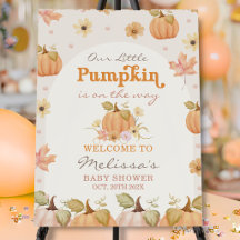 Our Little Pumpkin Fall Floral Baby Shower Welcome