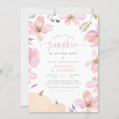 Our Little Pumpkin Fall Floral Girl Baby Shower Invitation (Front)