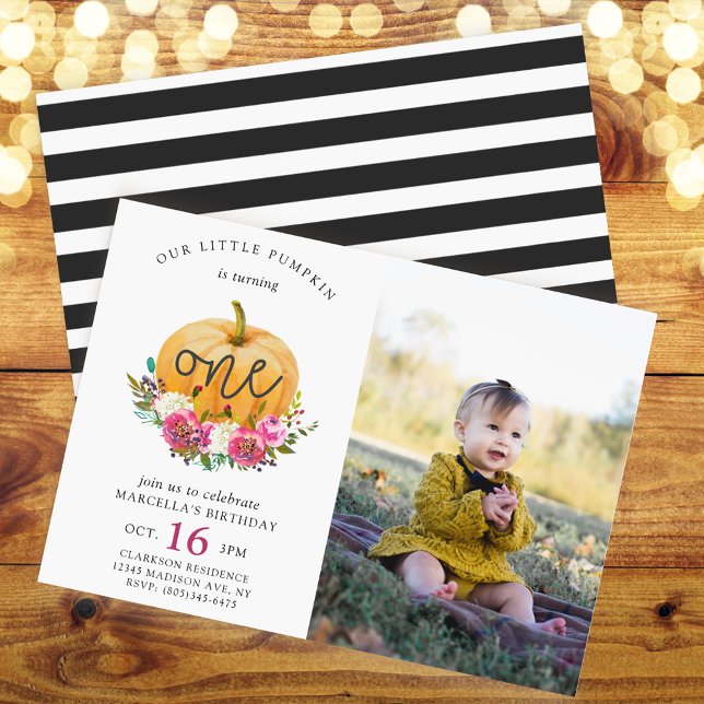 Our Little Pumpkin Fall Floral Invitation (Creator Uploaded)