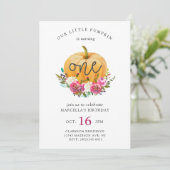 Our Little Pumpkin Fall Floral Invitation (Standing Front)
