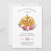 Our Little Pumpkin Fall Floral Invitation (Front)