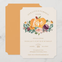 Our Little Pumpkin Fifth Birthday Invitation