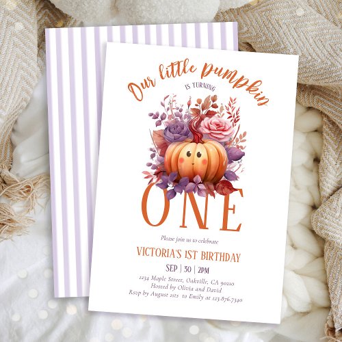 Our Little Pumpkin First Birthday Fall Invitation