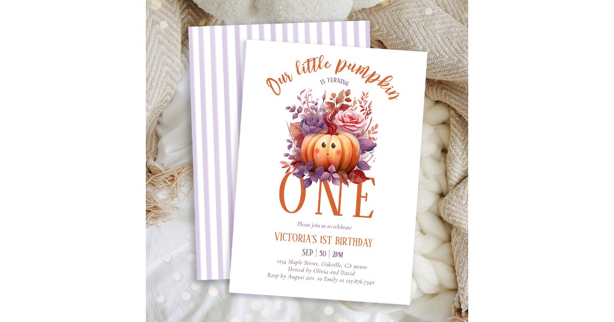 Our Little Pumpkin First Birthday Fall Invitation | Zazzle