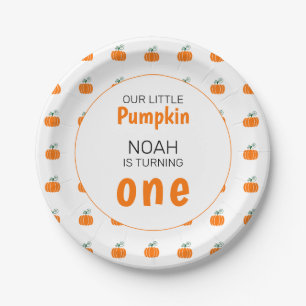 Our Little Pumpkin First Birthday Gender Neutral Paper Plates