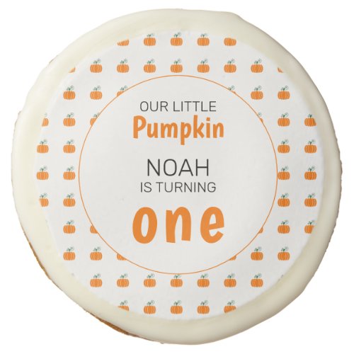 Our Little Pumpkin First Birthday Gender Neutral Sugar Cookie