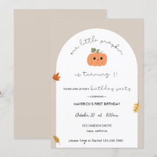 Our Little Pumpkin First Birthday Invitation