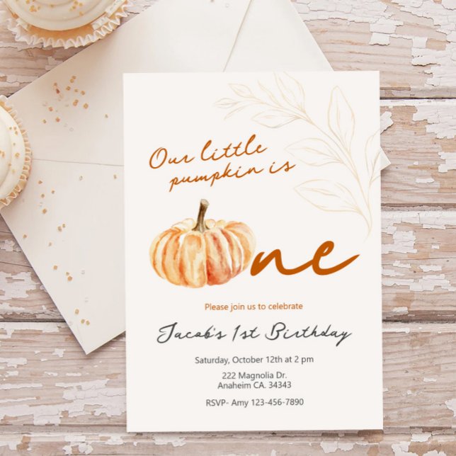 Our little pumpkin first birthday party Invitation (Creator Uploaded)