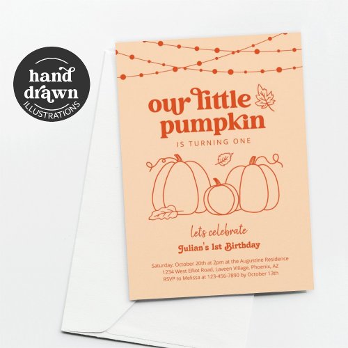 Our Little Pumpkin First Birthday Party Invitation