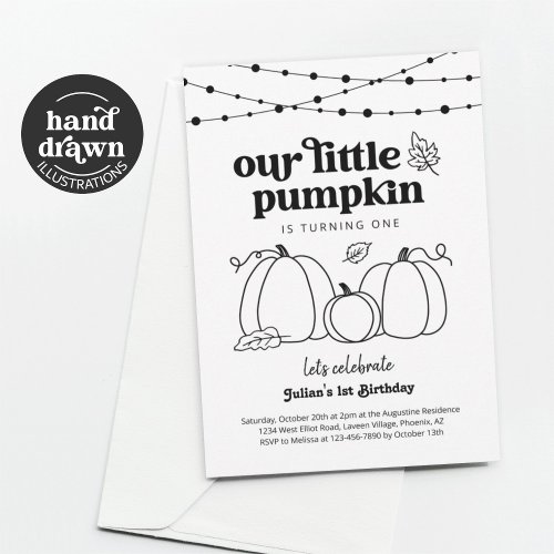 Our Little Pumpkin First Birthday Party Invitation
