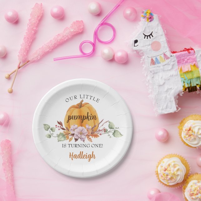 Our Little Pumpkin First Birthday Party Paper Plates (Party)