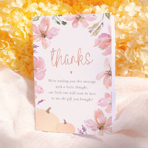 Our Little Pumpkin Floral Baby Shower Thank You
