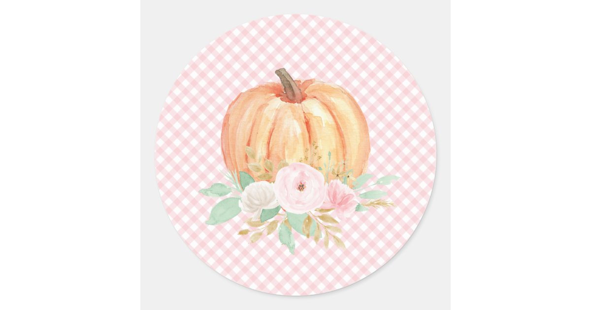 Our Little Pumpkin floral first birthday Classic Round Sticker | Zazzle