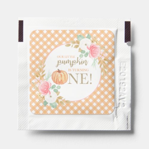 Our Little Pumpkin floral first birthday Hand Sanitizer Packet