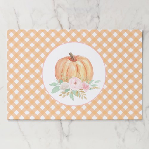 Our Little Pumpkin floral first birthday placemats