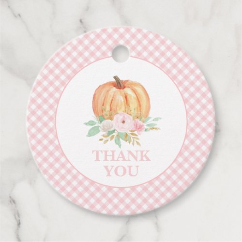 Our Little Pumpkin floral first birthday Thank you Favor Tags
