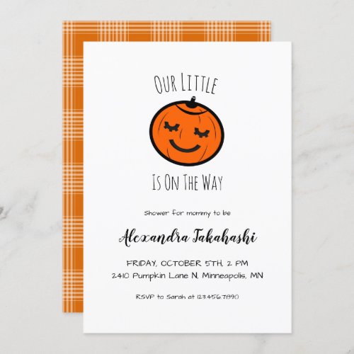 Our Little Pumpkin Gender Neutral Baby Shower Invitation