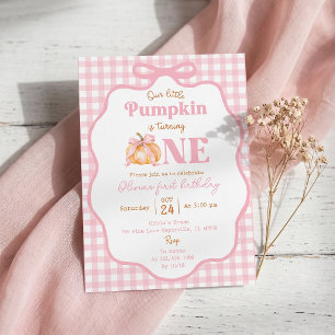Our Little Pumpkin Girl 1st Birthday Invitation