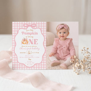 Our Little Pumpkin Girl 1st Birthday Invitation