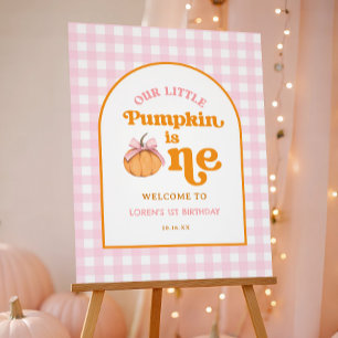 Our Little Pumpkin Girl 1st Birthday Welcome Sign