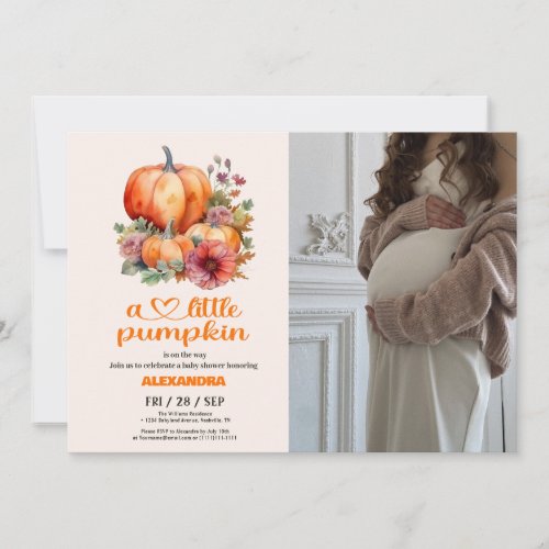 Our Little Pumpkin Girl Baby Shower Invitation