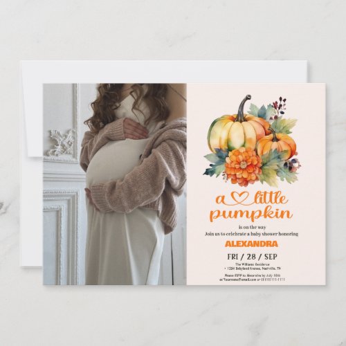 Our Little Pumpkin Girl Baby Shower Invitation