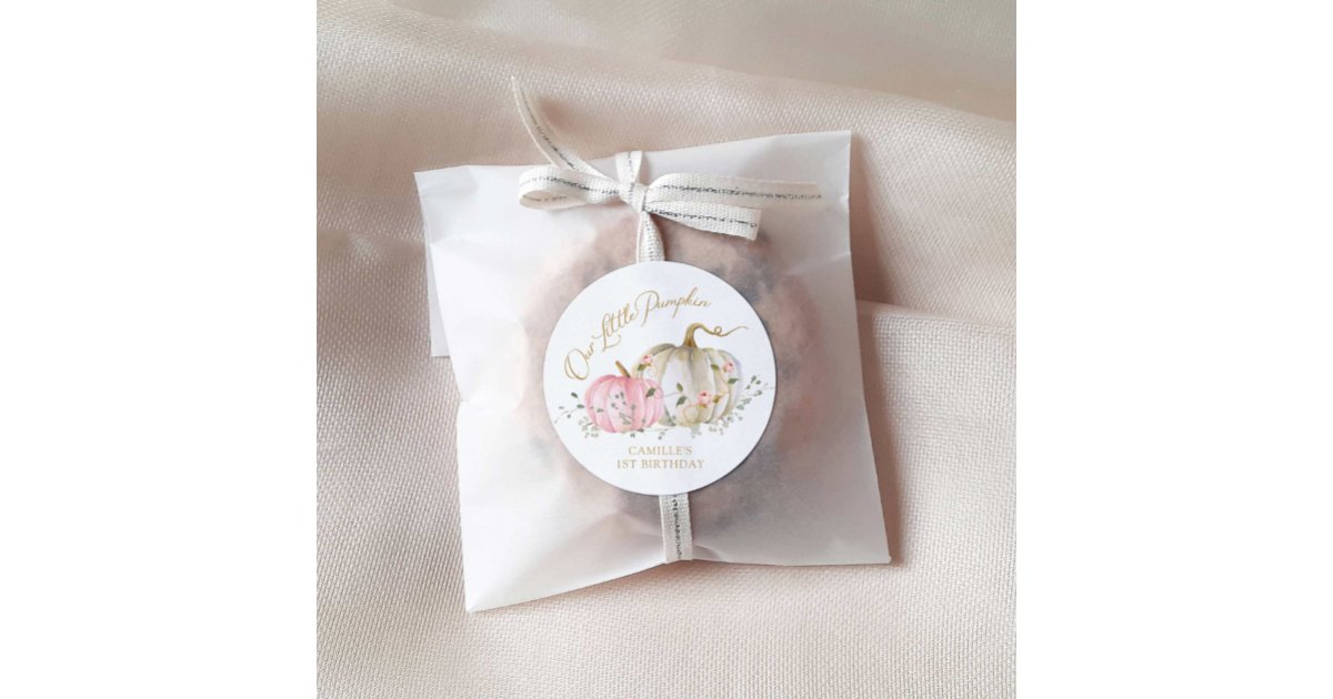 Our Little Pumpkin Girl Birthday Classic Round Sticker | Zazzle