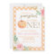 Our Little Pumpkin gold and floral first birthday 