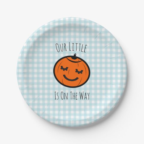 Our Little Pumpkin Illustration  Baby Boy Paper Plates