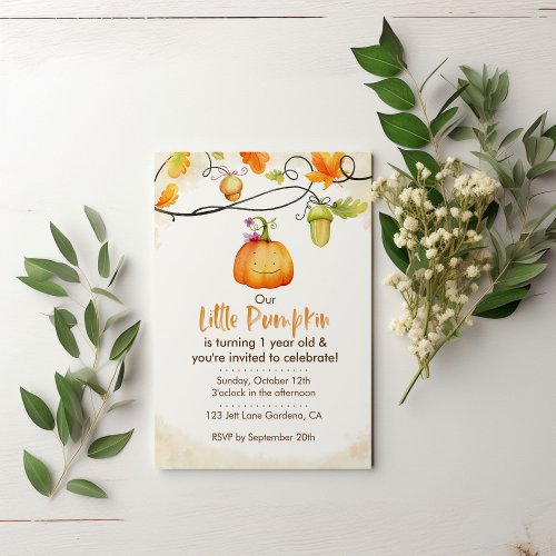 Our Little Pumpkin Invitation