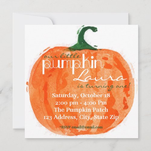 Our Little Pumpkin Invitation
