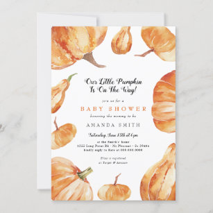 Our Little Pumpkin Is On The Way Baby Shower Invitation