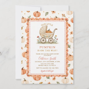 Our Little Pumpkin Is on the Way Fall Baby Shower  Invitation