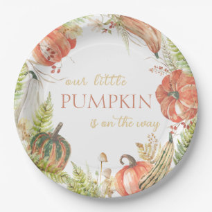 Our Little Pumpkin Is On The Way Paper Plates