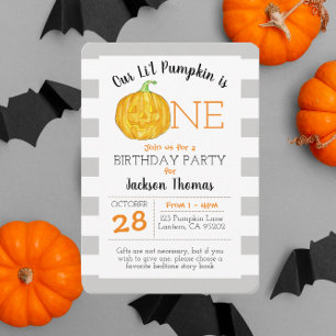 Our Little Pumpkin is One First Birthday Invitation