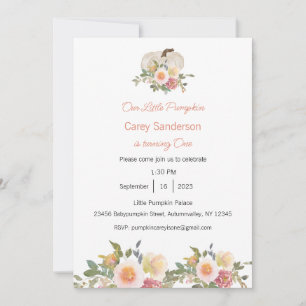 Our Little Pumpkin is One Invitation, 1st Birthday Invitation
