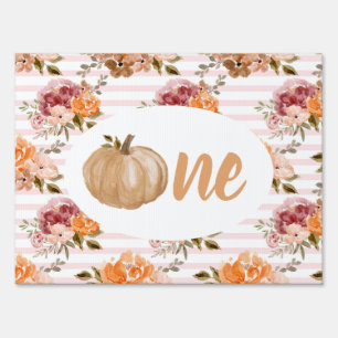 Our Little Pumpkin Is One Sign Blush Pumpkin