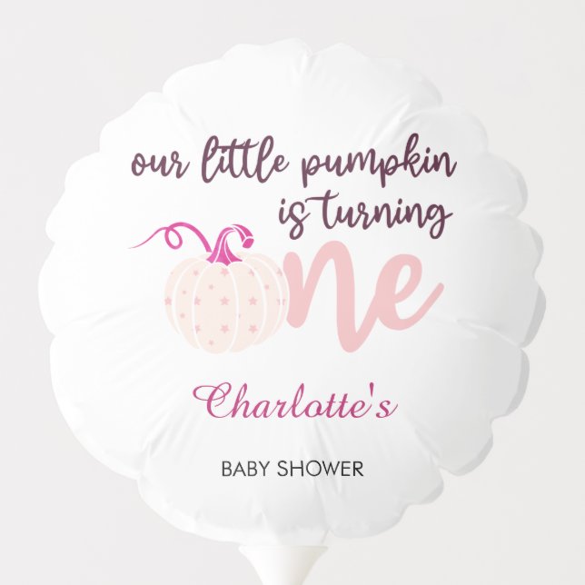 our little pumpkin is turning one 1St Birthday Balloon (Back)