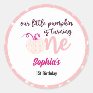 our little pumpkin is turning one 1St Birthday Classic Round Sticker