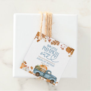Our Little Pumpkin Is Turning One 1st Birthday Favor Tags