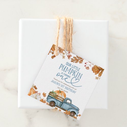 Our Little Pumpkin Is Turning One 1st Birthday Favor Tags