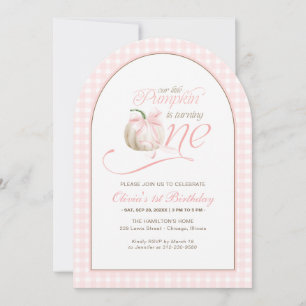 Our Little Pumpkin Is Turning One 1st Birthday Invitation