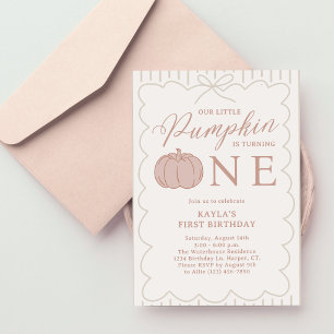 Our Little Pumpkin is Turning One 1st Birthday Invitation