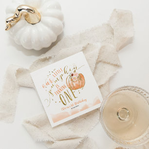 Our Little Pumpkin Is Turning One 1st Birthday Napkins
