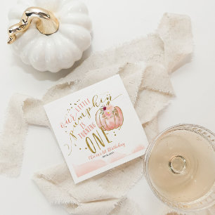 Our Little Pumpkin Is Turning One 1st Birthday Napkins