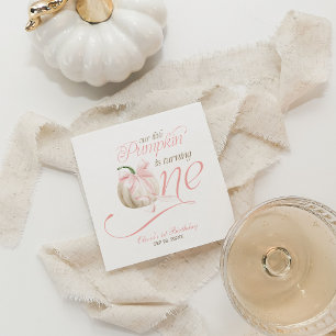 Our Little Pumpkin Is Turning One 1st Birthday Napkins