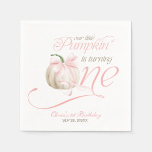 Our Little Pumpkin Is Turning One 1st Birthday Napkins