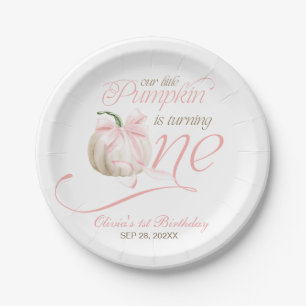 Our Little Pumpkin Is Turning One 1st Birthday Paper Plates